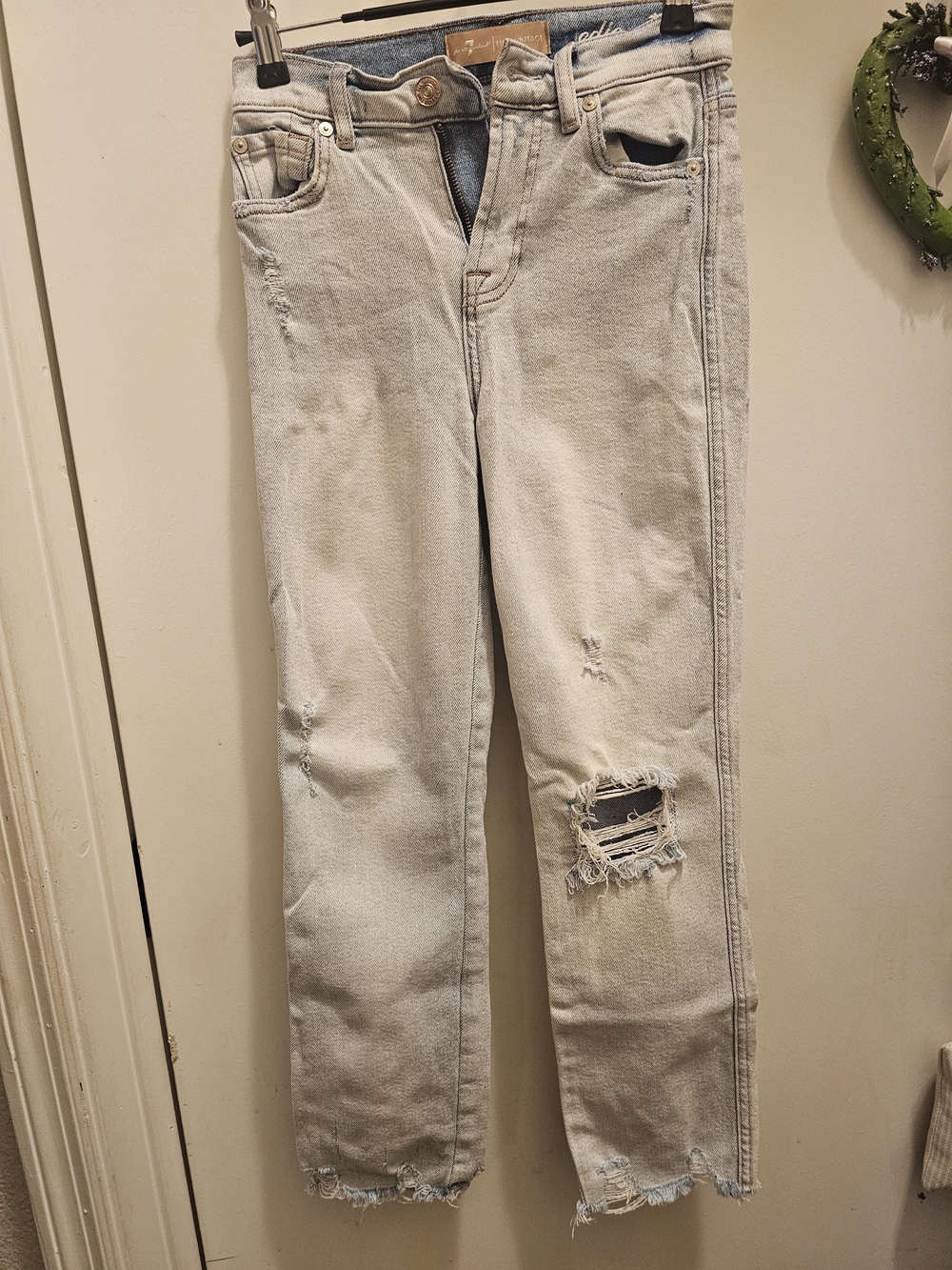7 For All Mankind Lux Vintage Edie High-waisted Distressed Jeans Size 24